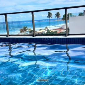 Flat Porto de Galinhas RECÉM INAUGURADO com piscina e vista mar próx ao Centro e a 50 metros da praia